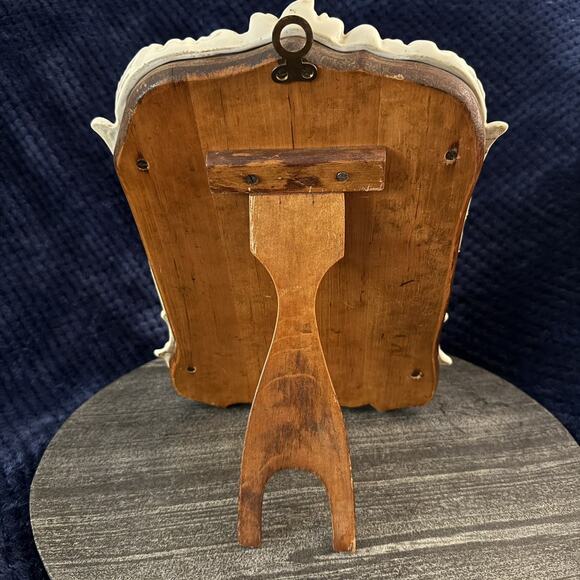 Antique Porcelain Table Mirror Cherub Flowers Easel Back Continental Mirror - Picture 3 of 11